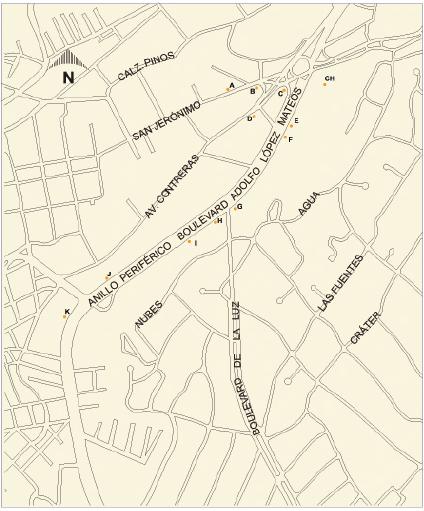 Carte de le Periférico-Contreras, Mexico D.F.
