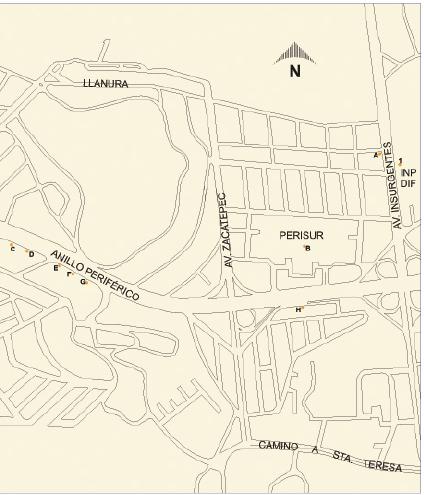 Carte de le Perisur, Mexico D.F.