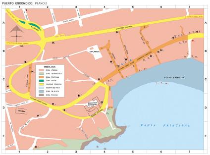 Carte de Puerto Escondido (Centre), Oaxaca, Mexique