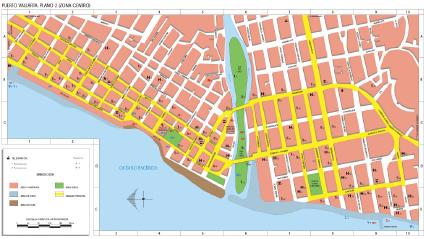 Carte de Puerto Vallarta (Centre), Jalisco, Mexique