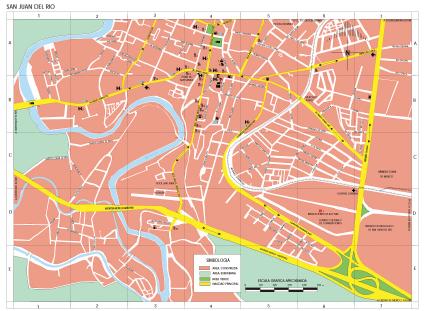 Carte de San Juan del Rio, Querétaro de Arteaga, Mexique