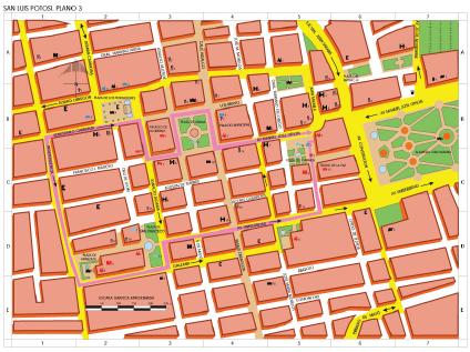 Carte de San Luis Potosí (Centre), San Luis Potosí, Mexique
