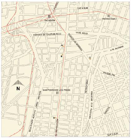 Carte de San Pedro de los Pinos, Mexico D.F.