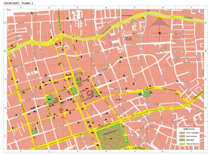 Carte de Santiago de Querétaro (Centre), Querétaro de Arteaga, Mexique