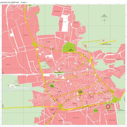 Carte de Santiago de Querétaro, Querétaro de Arteaga, Mexique