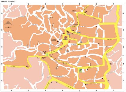 Carte de Taxco (Centre), Guerrero, Mexique