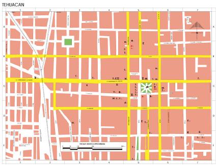 Carte de Tehuacán, Puebla, Mexique