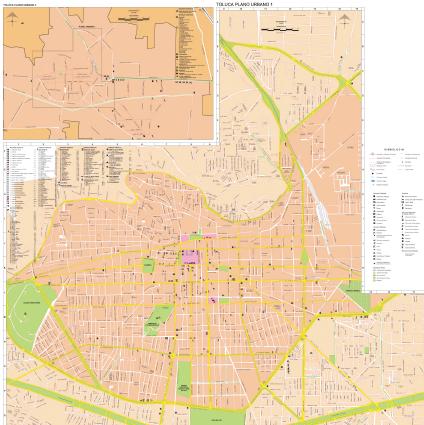 Carte de Toluca, État de Mexico
