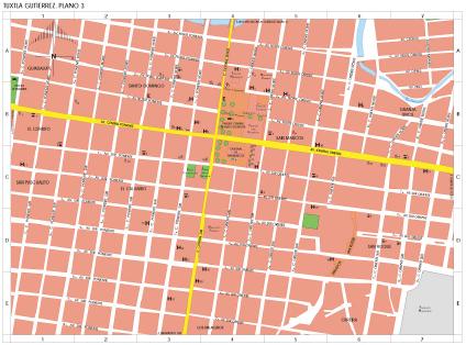 Carte de Tuxtla Gutiérrez (Centre), Chiapas, Mexique