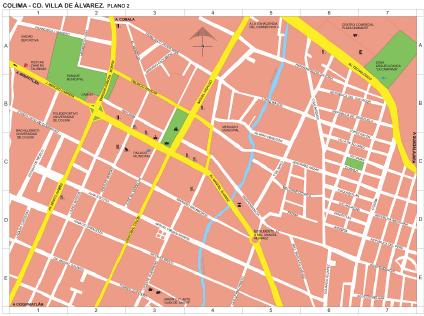 Carte de Villa de Alvarez (Centre 1), Colima, Mexique