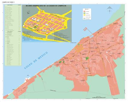 Carte de Ville Campeche, Mexique