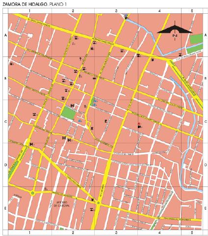 Carte de Zamora de Hidalgo, Michoacán de Ocampo, Mexique