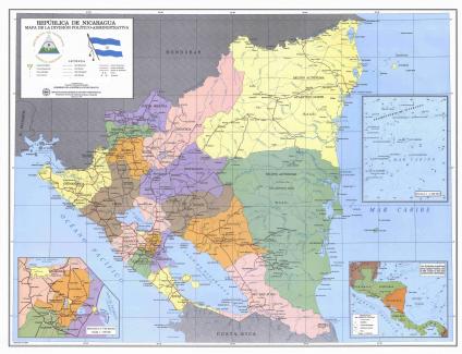 Mapa División Politico Administrativa de Nicaragua