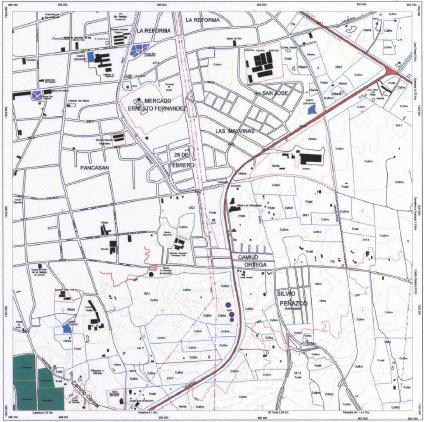 Mapa de Masaya (Cuadrante Sur-Este), Nicaragua