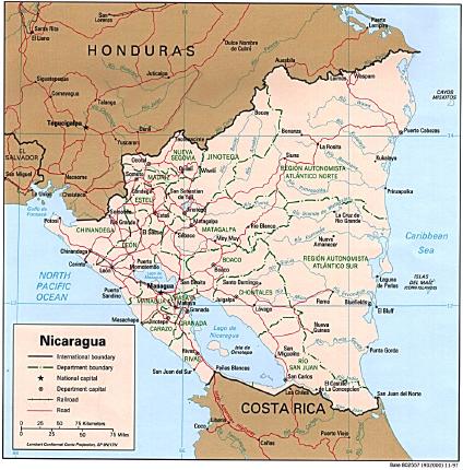 Mapa Político de Nicaragua