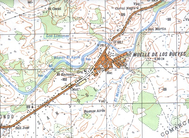 Muelle de los Bueyes Map, RAAS, Nicaragua