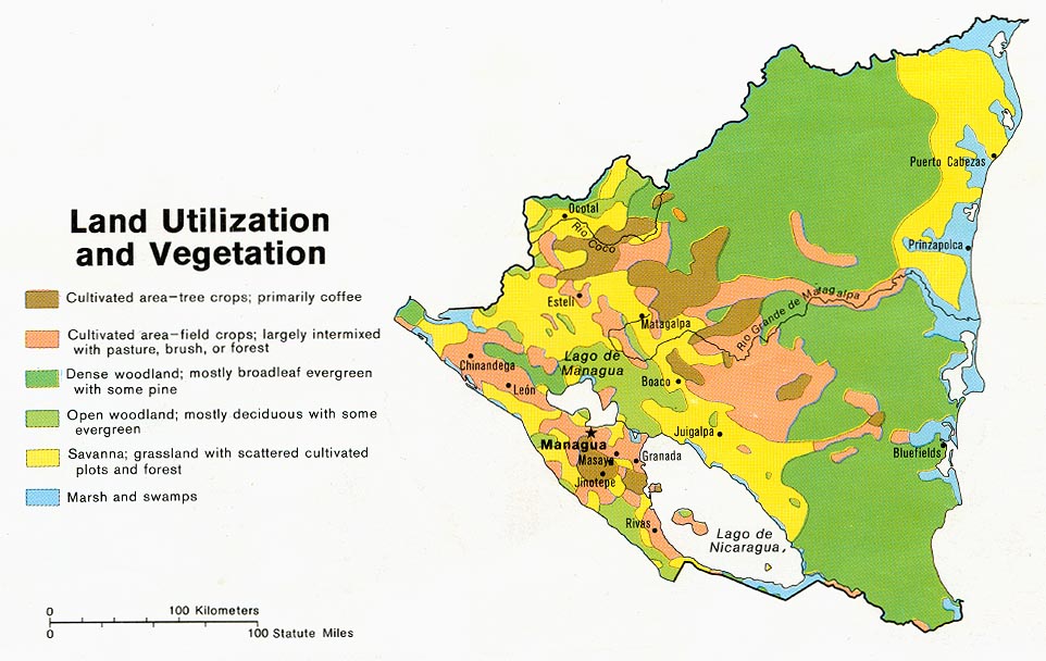 Nicaragua Land Utilization and Vegetation Map