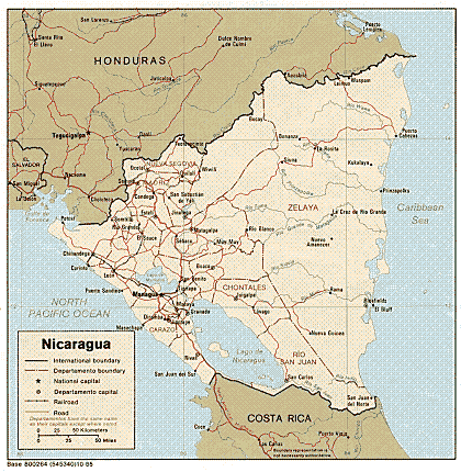 Nicaragua Political Map