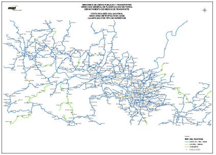 Mapa de Carreteras de la Gran Área Metropolitana de San José, Costa Rica