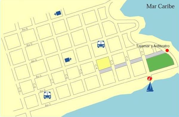 Mapa del Centro de Limón, Costa Rica