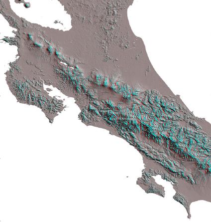 Mapa Topográfico de Costa Rica