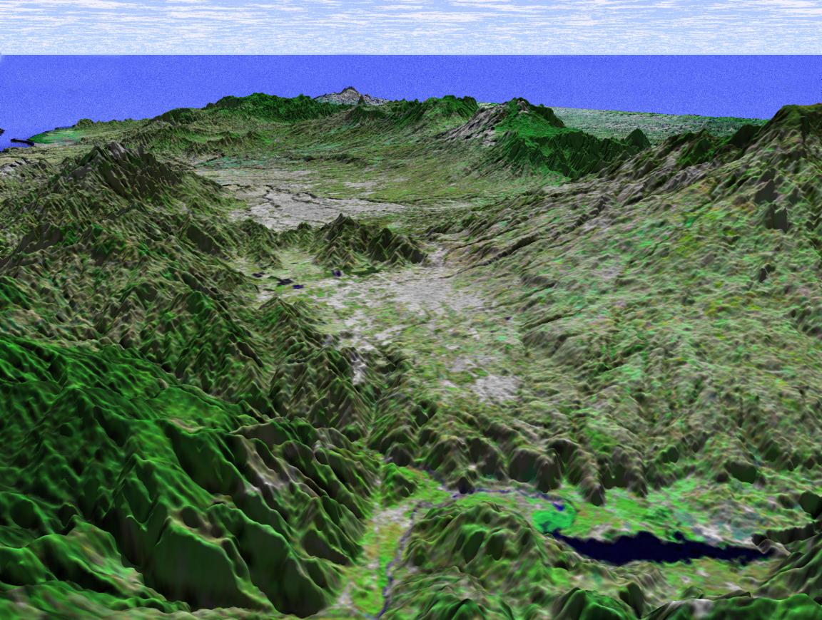 San Jose Three-Dimensional Perspective Satellite Image, Photo, Costa Rica