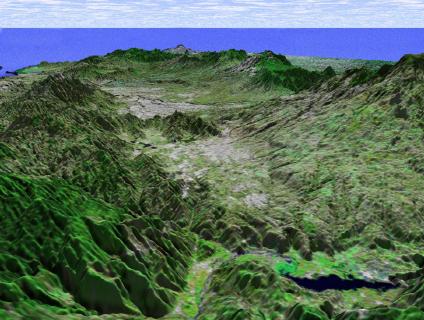 San Jose Three-Dimensional Perspective Satellite Image, Photo, Costa Rica