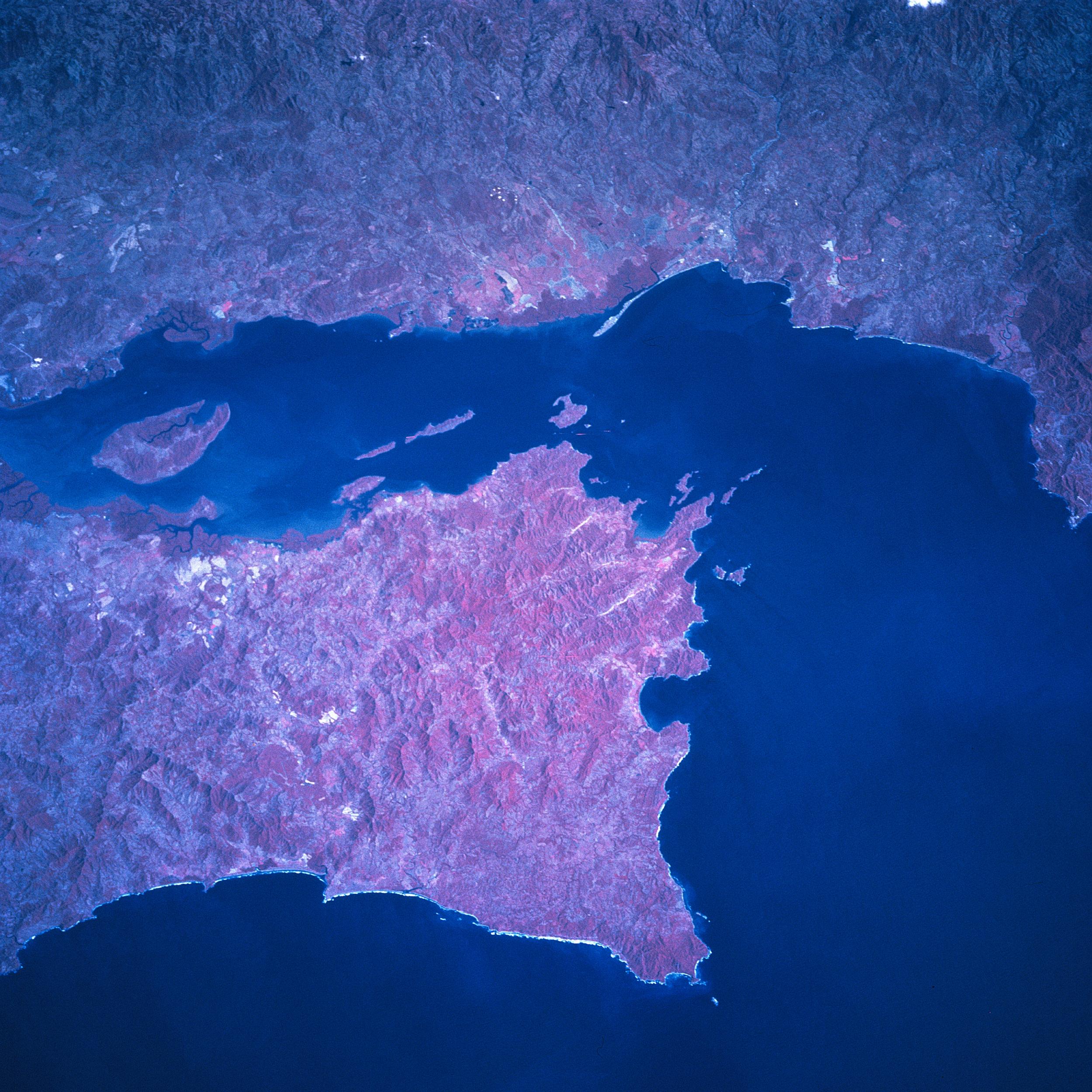 Satellite Image, Photo of Nicoya Gulf, Peninsula, Costa Rica