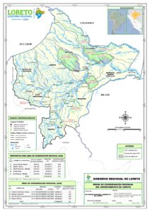 Mapa de áreas de conservación regional del departamento de Loreto.