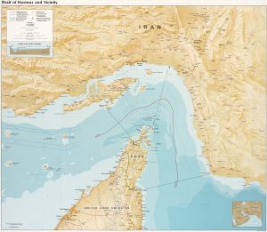 Mapa del estrecho de Ormuz