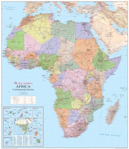 Mapa político y físico de África 2006.