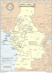 Mapa de África Central que muestra las principales ciudades. Mapa de África Central que muestra las principales ciudades.