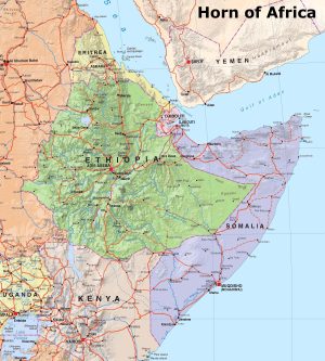 Mapa del Cuerno de África