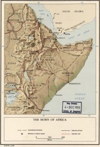 Mapa en relieve sombreado del Cuerno de África, 1959.