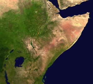 Vista satelital del Cuerno de África.