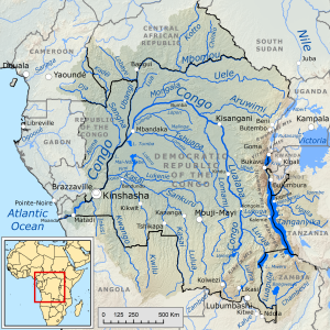 Mapa de la cuenca del Congo.