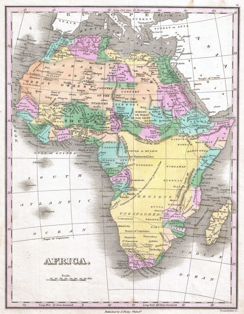 Mapa de África de 1827.