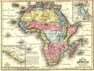 Mapa de África en 1858