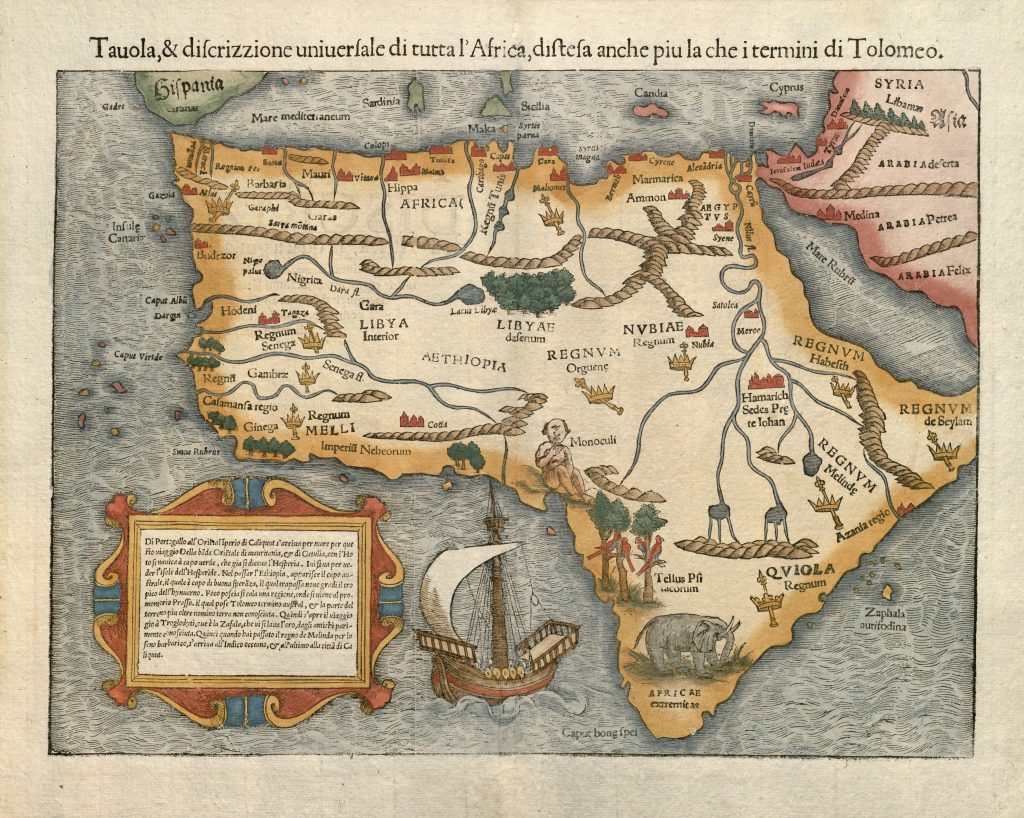 Mapa de África de 1540.