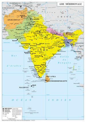 Mapa de Asia del Sur