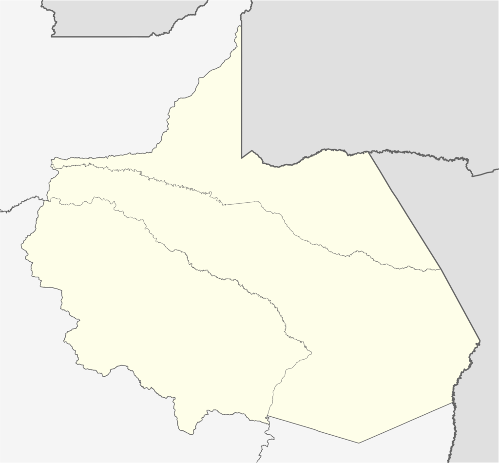 Mapa en blanco del departamento de Madre de Dios.