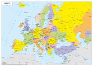 Mapa del continente europeo.