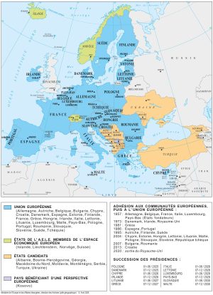 Mapa de la Unión Europea (UE)