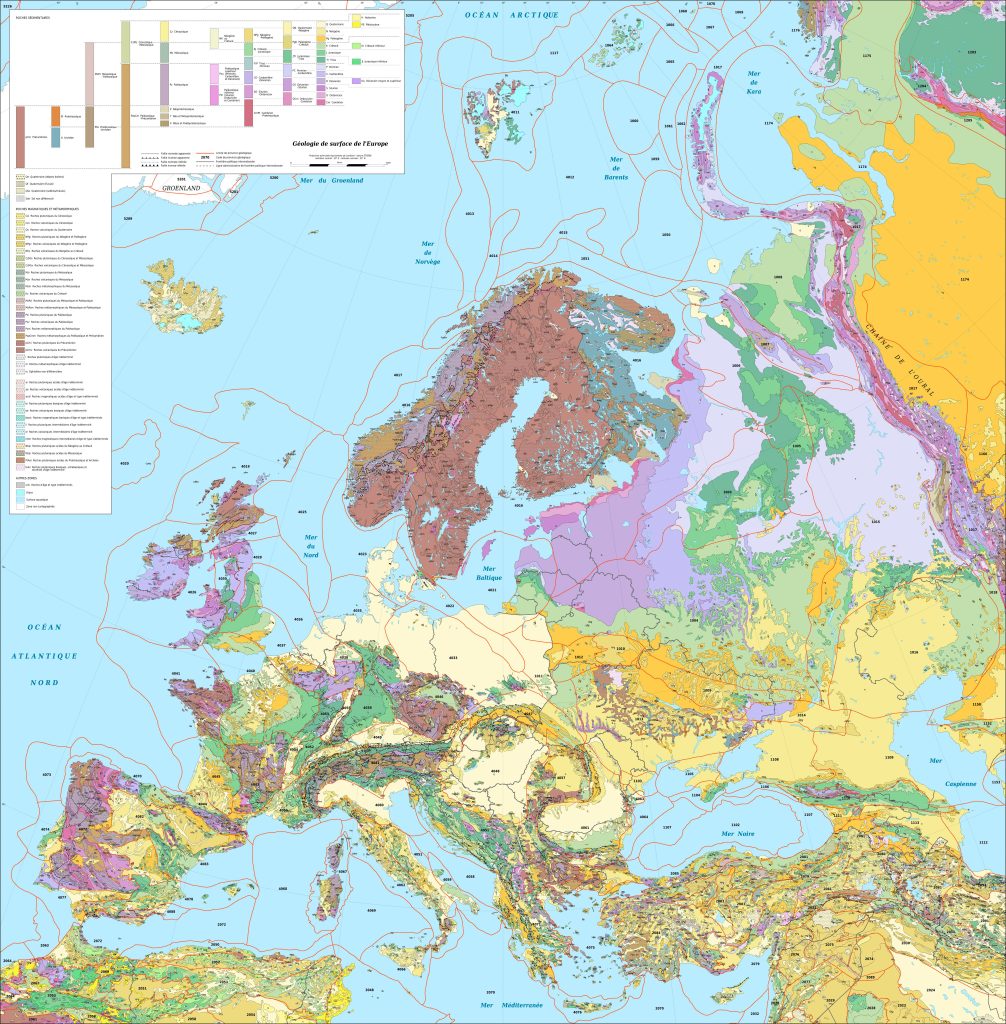 Mapa geológico de Europa.