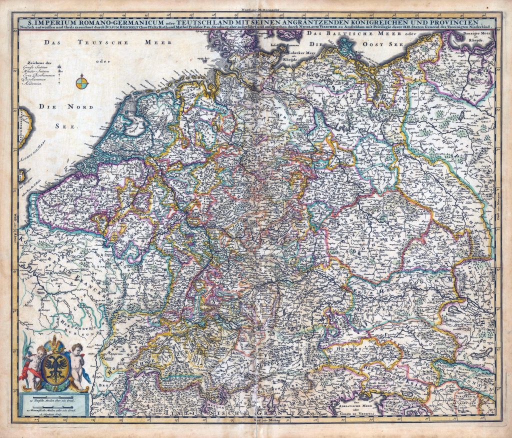 Mapa del Sacro Imperio Romano Germánico publicado en 1690.