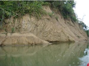 Afloramiento de secuencias de areniscas.