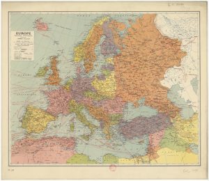 Mapa político de Europa después de la Primera Guerra Mundial.