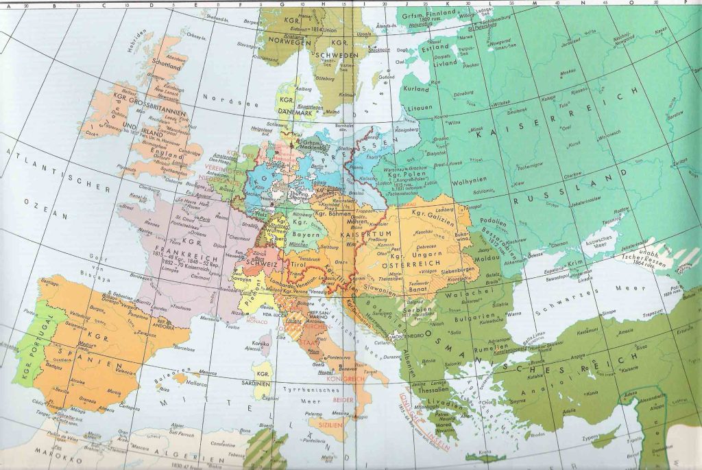 Europa en 1815 después del Congreso de Viena.