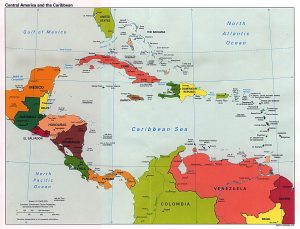 Mapa político del Caribe.