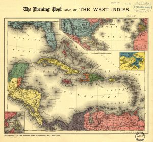 Mapa de las Indias Occidentales del Evening Post, 1898